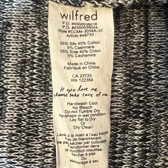 ARITZIA WILFRED Flaubert Silk Cashmere Blend XS Marl Yarn Open Cardigan Knit - Picture 4 of 9